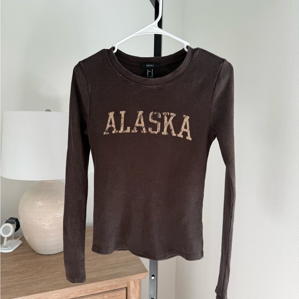 Forever 21 Brown Long Sleeve Top Size XS